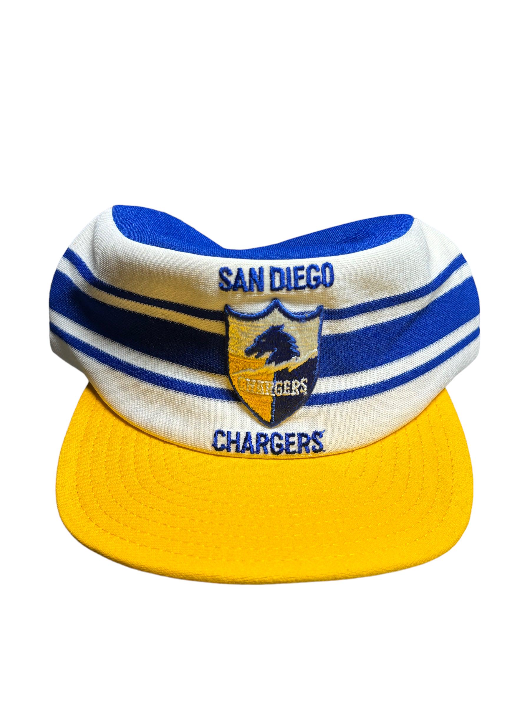 Vintage 80's AJD Classic Stripes San Diego Chargers Pillbox Hat