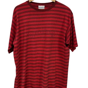 Vintage 90&#39;s Reebok Striped Spell Out Tee Size XL