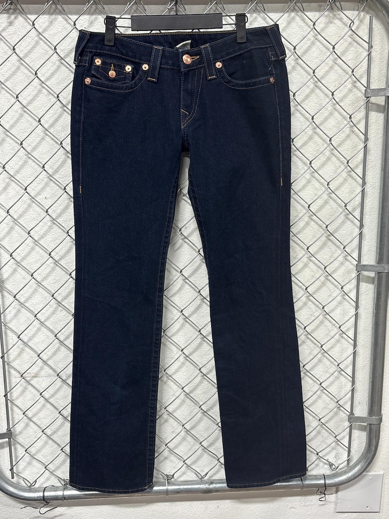 Vintage Y2K True Religion Women's Billy Dark Wash Jeans Size 29x32 image 1