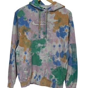 Nike Tie Dye Swoosh Logo Hoodie Size Small image 1