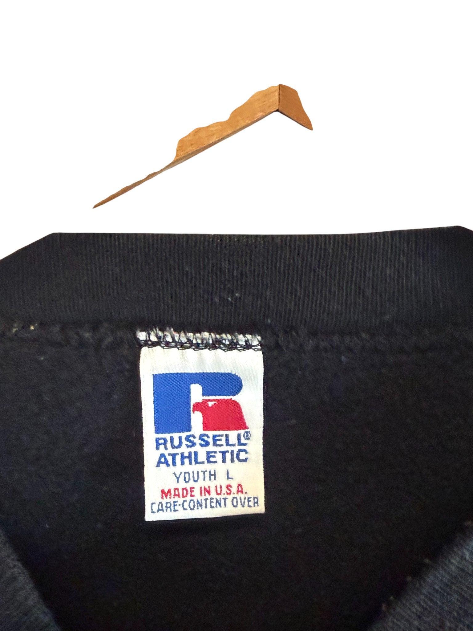 Vintage 90's Russell Athletic Black Blank Crewneck Sweater Size