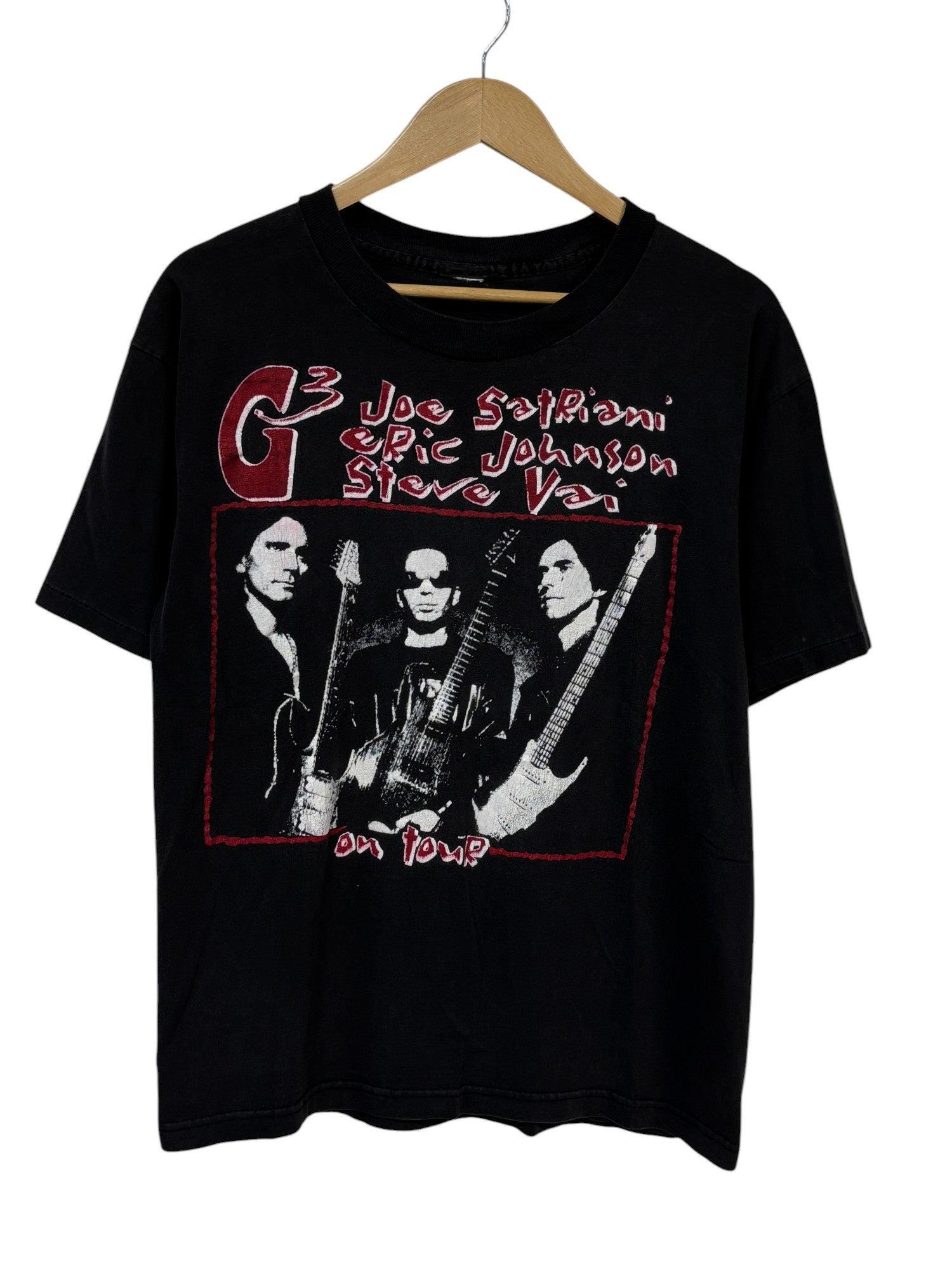 Joe Satriani Steve Vai US TOUR 黒Tシャツ XL Joe Satriani Guitars Steve Vai Satch Vai Tour Shirt
