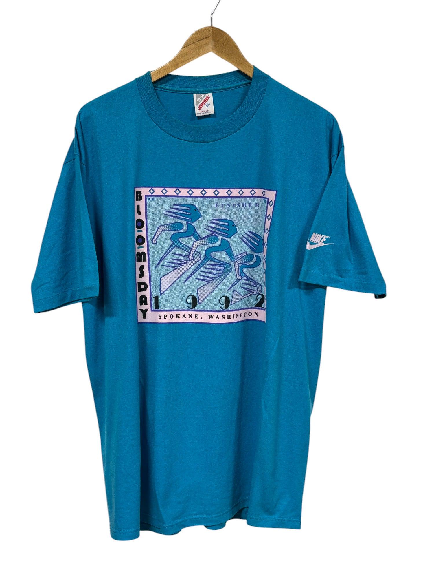 Vintage 1992 Nike Bloomsday Marathon Spokane Washington Tee Size