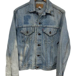 Veste camionneur en jean Levi's vintage des années 80 Ford Mustang Patch taille M/L