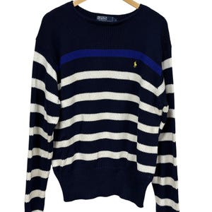 Vintage Polo Ralph Lauren Striped Knit Sweater Size Large