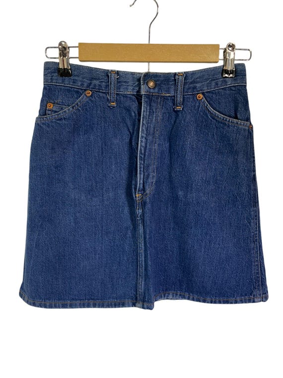 Vintage 70's Levi's Orange Tab Big E Women's Denim Mini Skirt Size