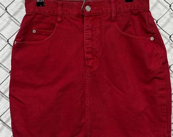 Falda vaquera roja de los años 90 para mujer, marca Steel Jeans, talla 28.