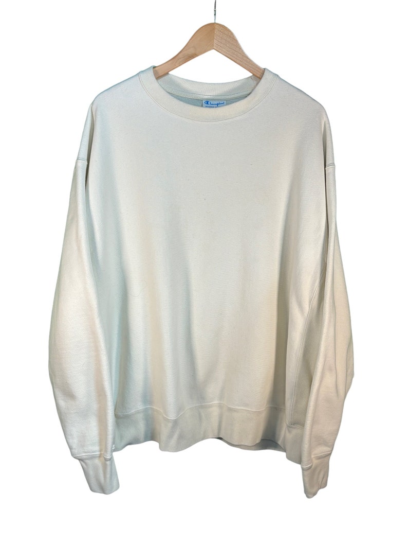 Vintage 00's Champion Reverse Weave White Crewneck Sweater Size XXL image 1