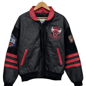 Vintage 1997 Jeff Hamilton Chicago Bulls NBA Champs Leather Jacket