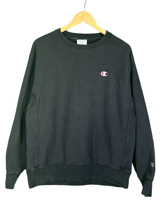 Vintage 00's Champion Black Reverse Weave Crewneck