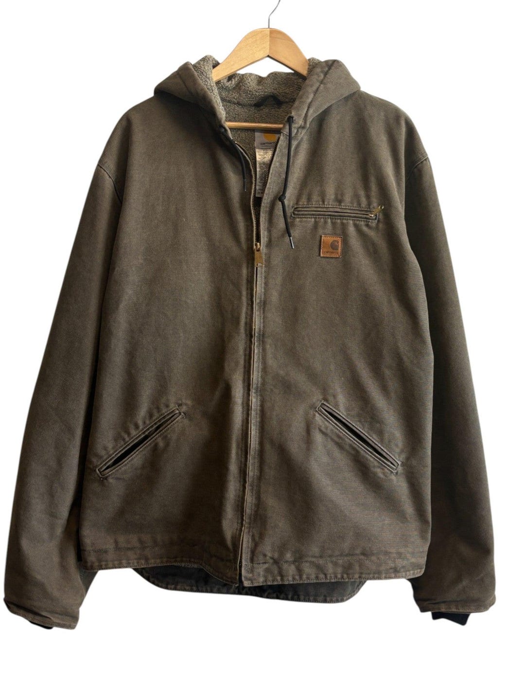 Carhartt J141 MRH Sherpa Lined Brown Zip up Work Jacket Size