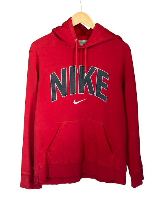 Vintage 00's Nike Classic Spellout Red Hoodie Size