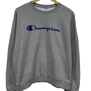 Vintage Y2K Champion Script Spell Out Crewneck Sweater Size Large