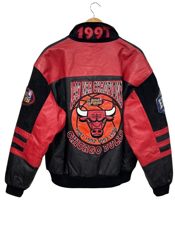 Vintage 1997 Jeff Hamilton Chicago Bulls NBA Champs Leather Jacket