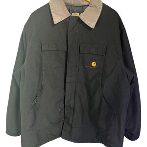 Chaqueta vintage Carhartt con cuello de pana y forro acolchado tradicional, talla XL