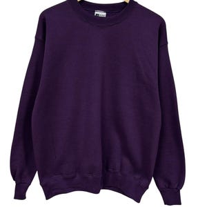 Vintage 90&#39;s Pro Spirit Purple Blank Crewneck Sweater Size Large