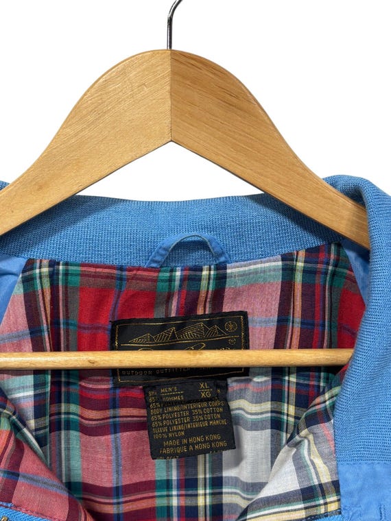 Vintage 90's Eddie Bauer Flannel Lined Blue Harrington Style