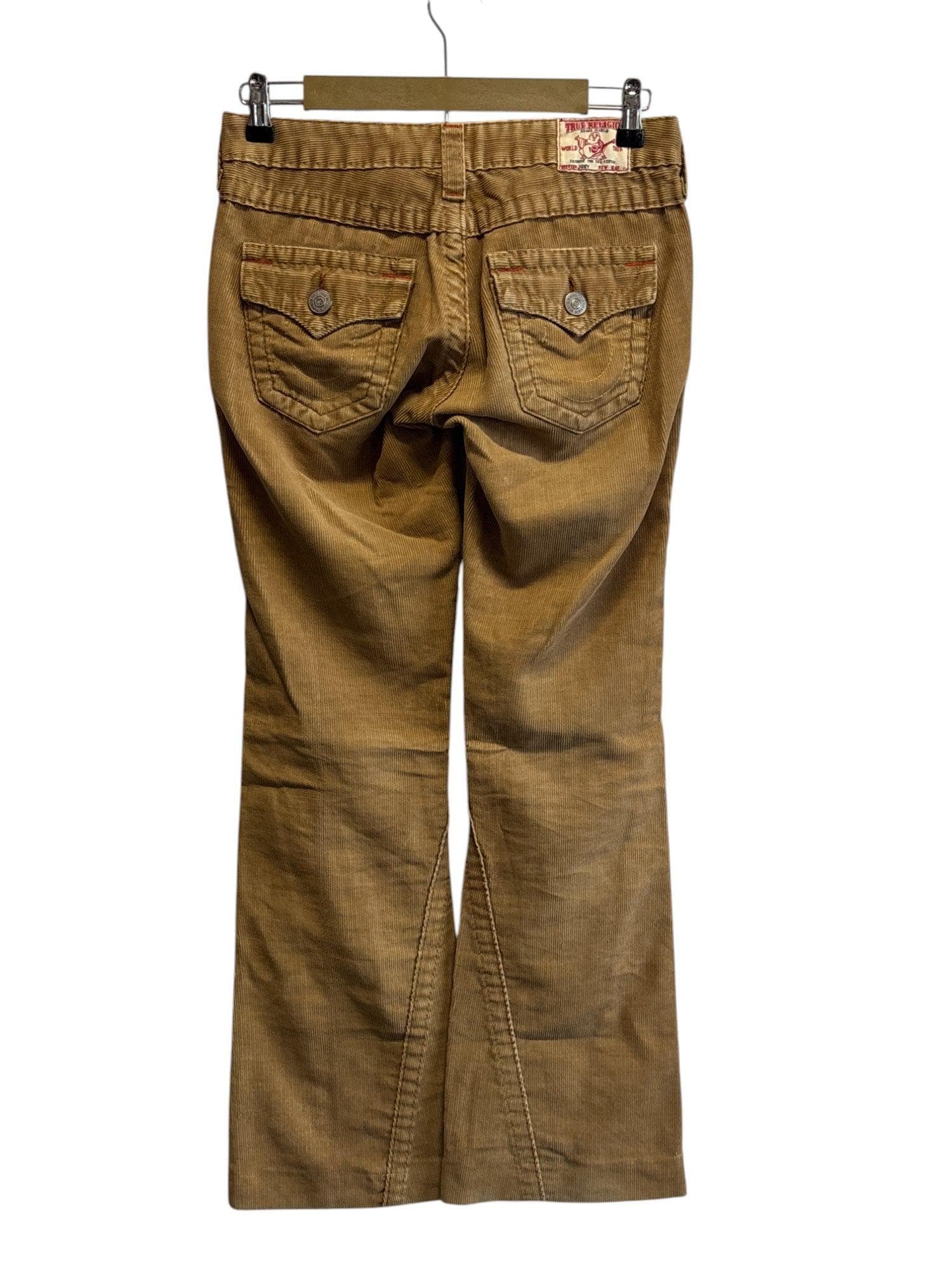 Vintage Y2K True Religion Brown Joey Flared Corduroy Pants Size