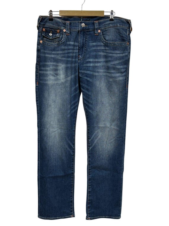 True Religion Ricky Relaxed Straight Fit Denim Jeans Size 38x32 - Etsy
