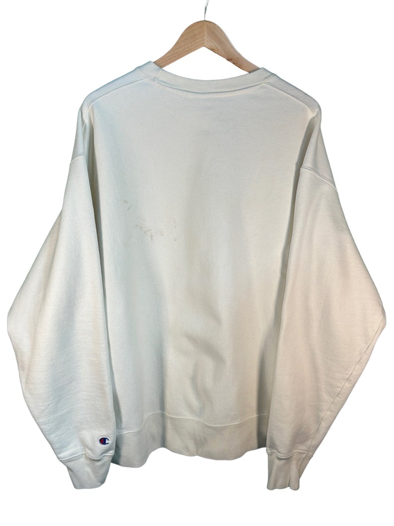 Vintage 00's Champion Reverse Weave White Crewneck Sweater Size XXL image 2