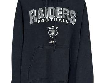 Vintage 00's Reebok Oakland Raiders NFL Logo Hoodie Size Medium