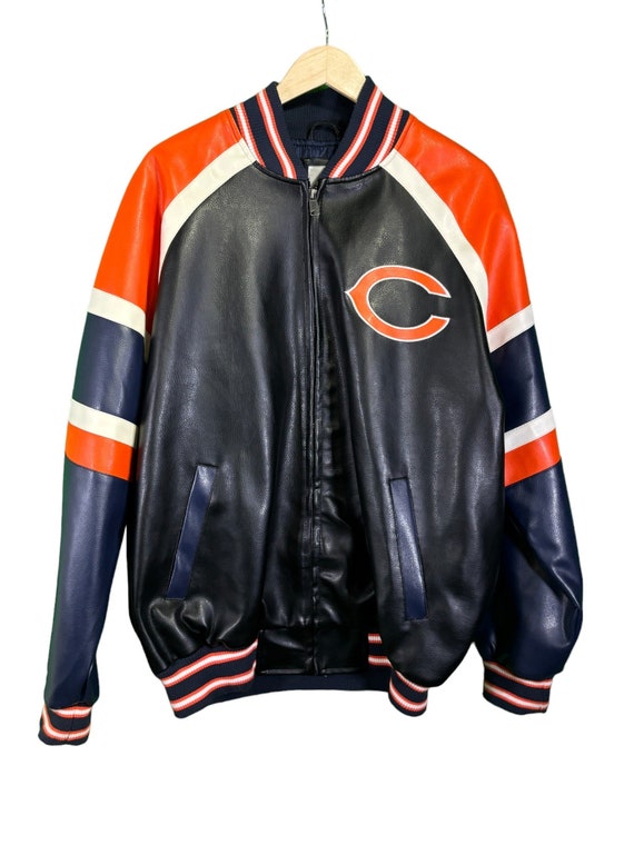 Vintage NFL Branded Chicago Bears Leather Zip Up … - image 1