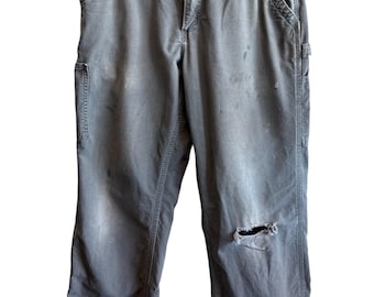 Carhartt Grey Dungaree Fit Carpenter Pants Size 34x32