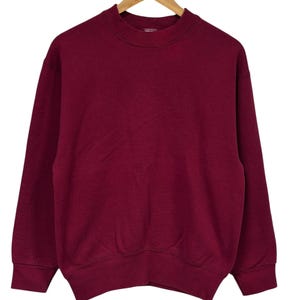 Pull ras du cou blanc rouge BVD vintage des années 90, taille moyenne