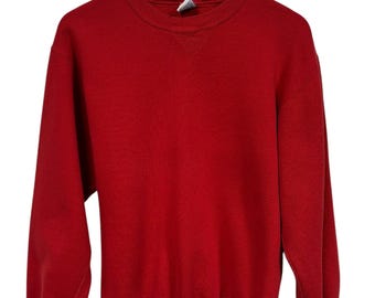 Vintage 90's Russell Athletic Red Blank Crewneck Size Medium