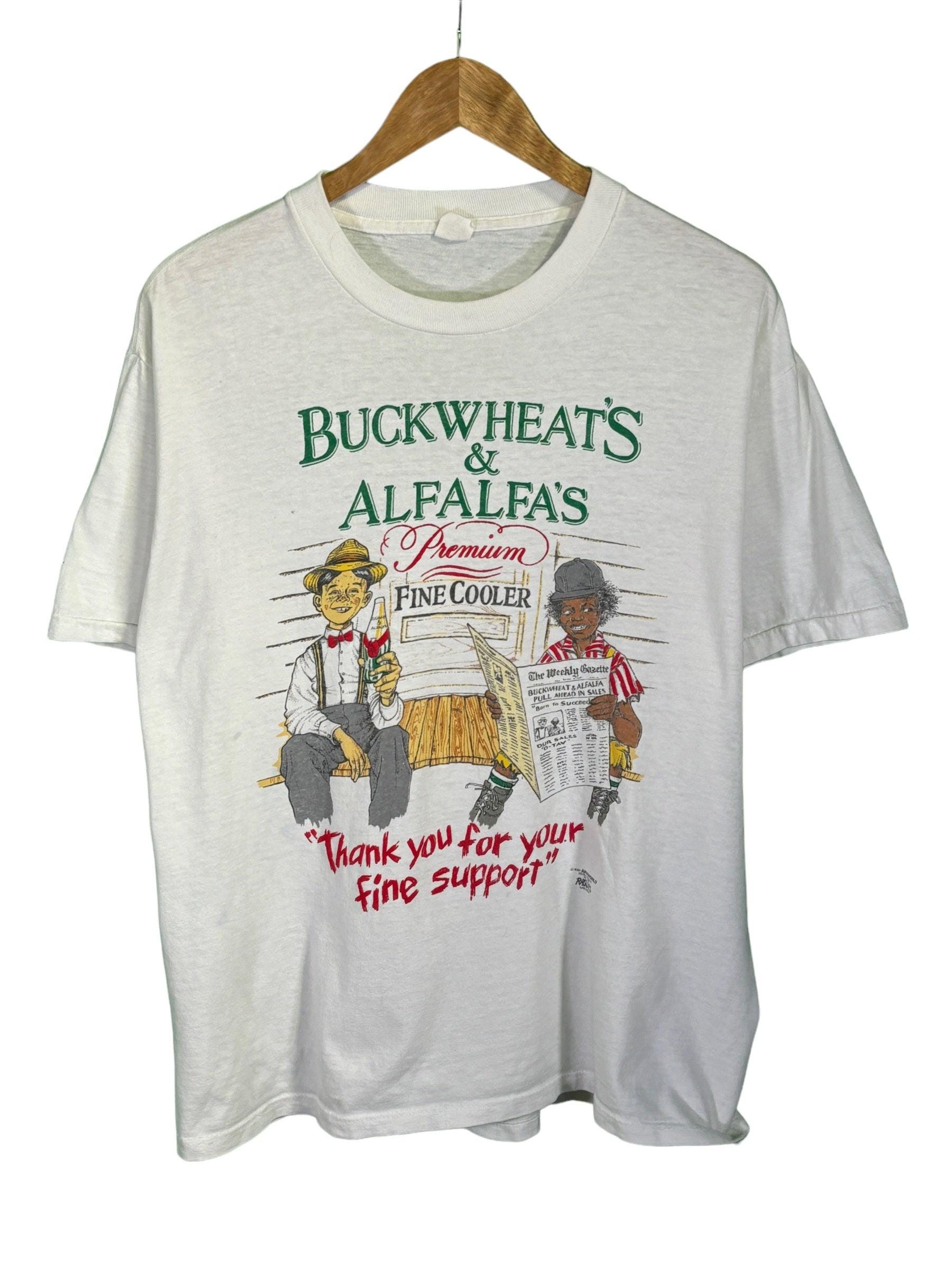K-870★80's★USA製★【Alfalfa 1985©️】ヴィンテージT Vintage 80's Buckwheat and Alfafa's Fine Cooler Graphic Tee Size