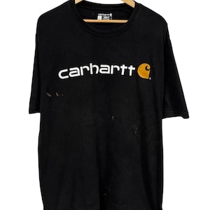 Carhartt Classic Spellout Logo Distressed Tee Size Large
