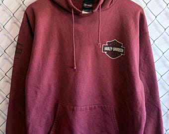 Sudadera con capucha vintage Harley Davidson Eagle con estampado grande, talla grande.