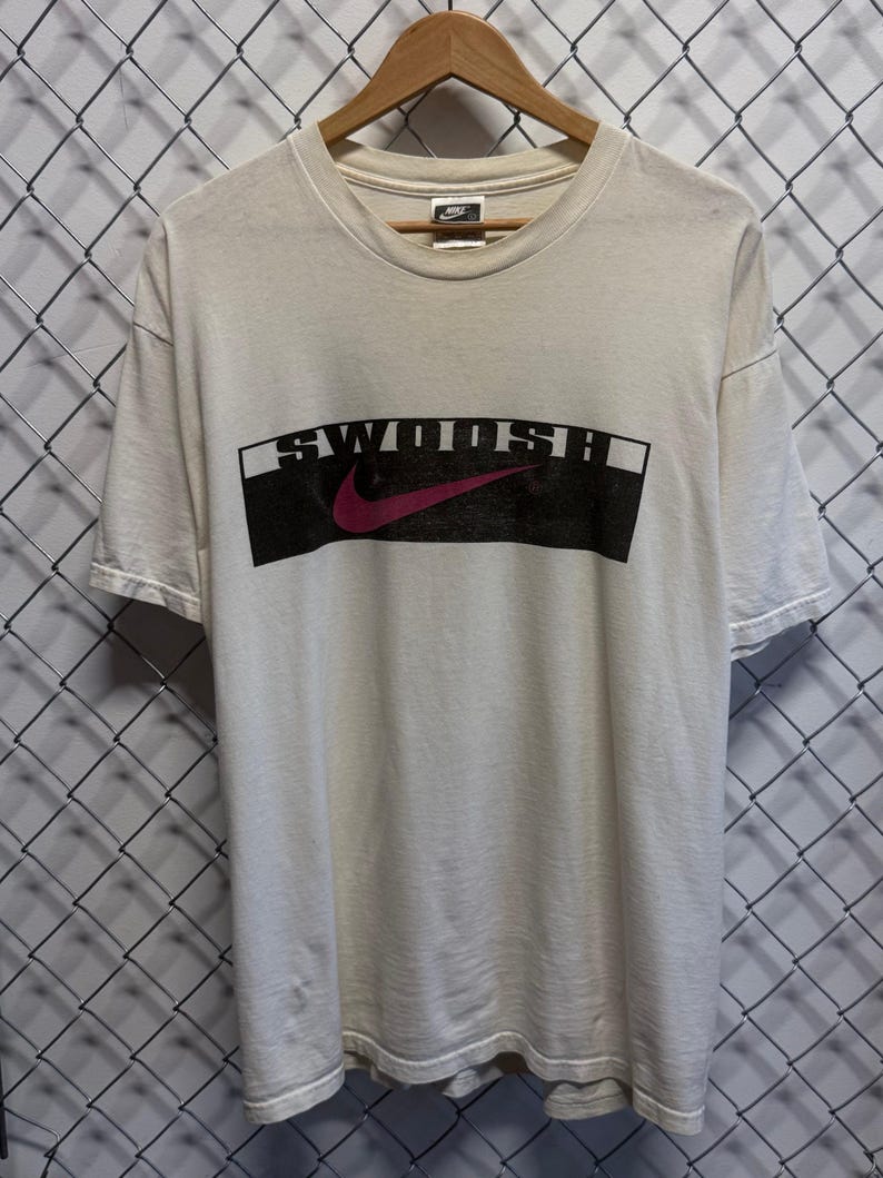 Vintage 90er Jahre Nike Swoosh Spellout Big Logo Graphic Tee Size Large Bild 1