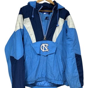 Vintage 90&#39;s Starter UNC Tar Heels Big Puffer Jacket Hooded Size XL