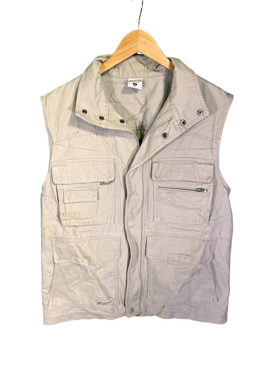 Vintage 00's Columbia Brand Beige Cargo Vest Size 