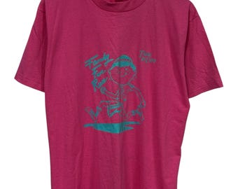 Vintage 80's Family Fun Run Graphic Tee Size Large