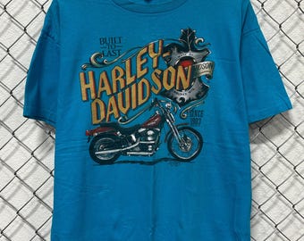 Vintage 1991 Harley Davidson 3D Emblem Built to Last Biker Tee Size XL