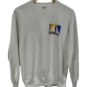 Vintage 90&#39;s Long Beach California Sailing Crewneck Sweater Size Medium