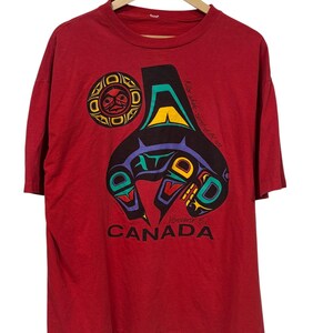 Vintage 90&#39;s Vancouver Canada Killer Whale Art Graphic Tee Size XL