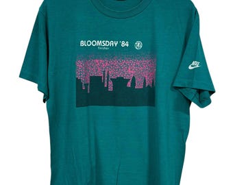 Maglietta vintage Nike Blue Tag Bloomsday Marathon Finisher del 1984, taglia Large