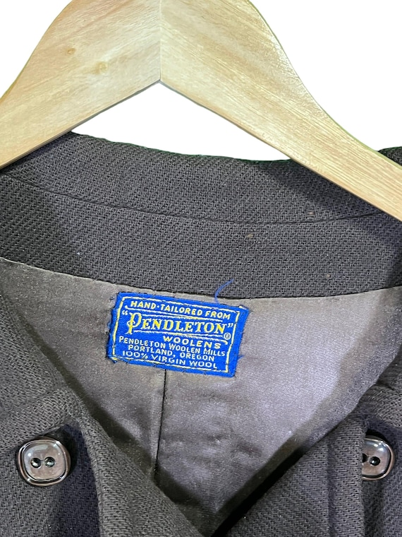 Vintage Pendleton Brown Double Breasted Wool Over… - image 3