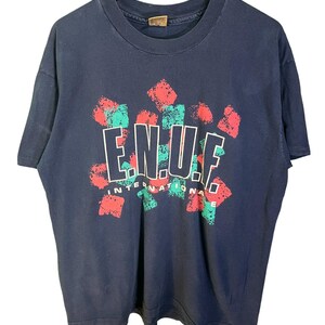 Vintage 90&#39;s ENUF International Big Print Graphic Tee Size XL