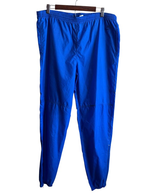 I-1760 NIKE ナイキ 銀タグ ウインドパンツ トレーニングウェア S 90\'s ビンテージ ホワイト 日本製 ナイキ NIKE 古着 パンツ メンズXL メンズM相当