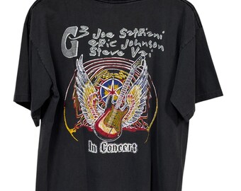 Vintage 90's G3 Joe Satriani Eric Johnson Steve Vai Band Tour Tee
