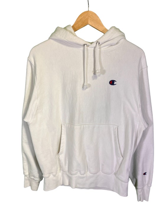 Vintage 00's Champion White Reverse Weave Hoodie … - image 1