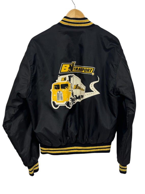 Vintage West Wind BN Transport Graphic Satin Bomber Jacket
