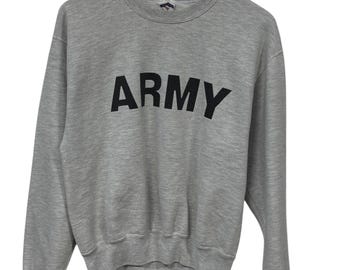 Medium 50s Distressed US Army High Neck Sweater / 1940s WW2 WWII