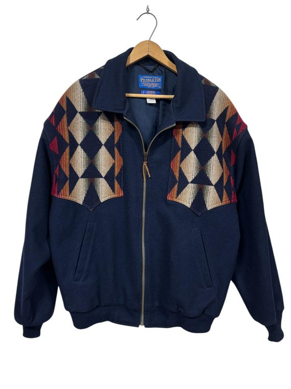 Vintage Pendleton High Grade USA Aztec Western Zip up Jacket Size