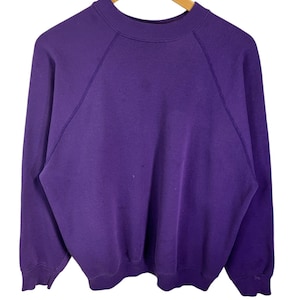 Vintage 90&#39;s Purple Blank Crewneck Sweater Size Medium