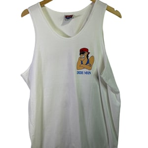 Canotta vintage anni &#39;90 &quot;Dude Man Dickie Do Award&quot;, taglia Large